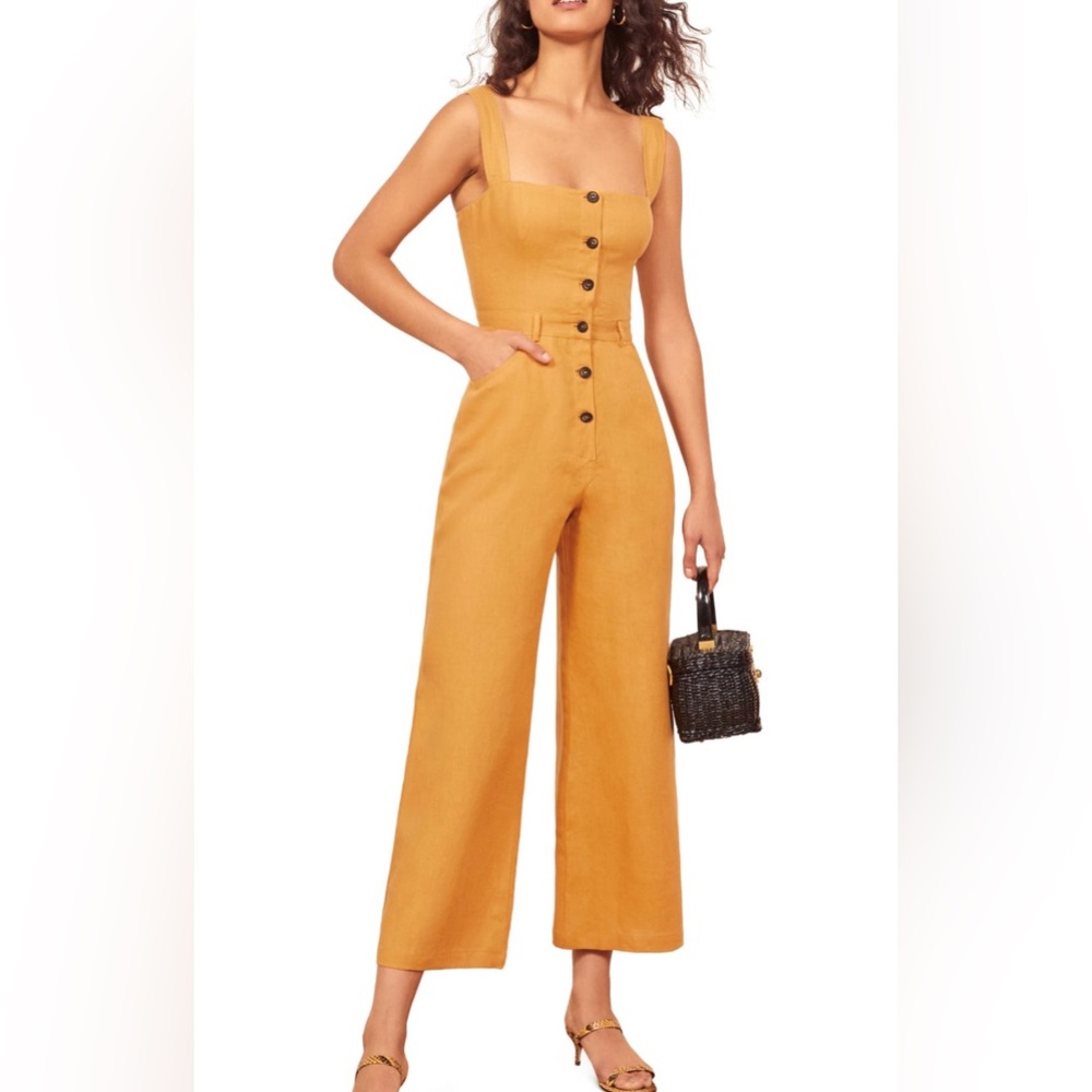 Reformation Mustard Jumpsuit